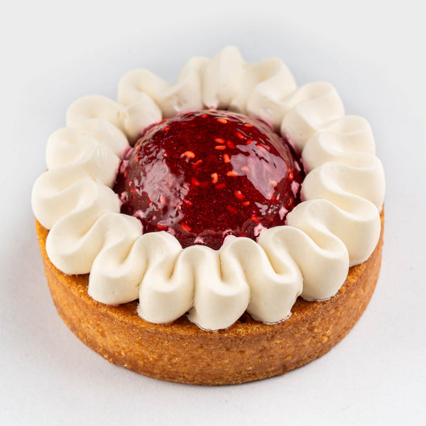 Tartă cu cremă frangipane și zmeură